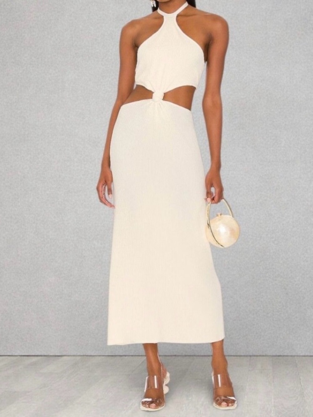 Cult Gaia Cream Knit Cameron dress size Medium NWT.